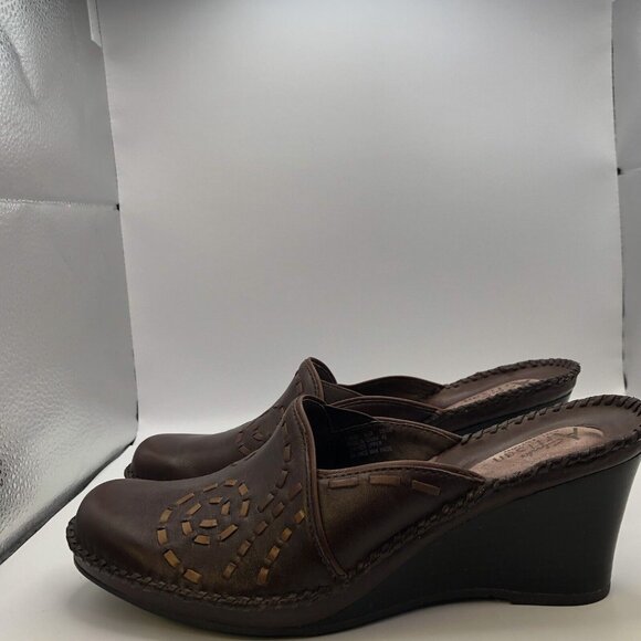 Clarks Artisan open back mule clog sz 8.5 wedge - Picture 3 of 13